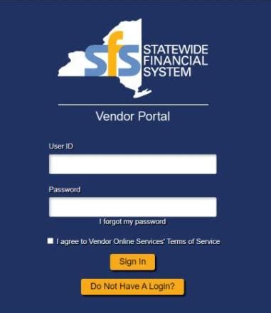 sfs vendor portal login